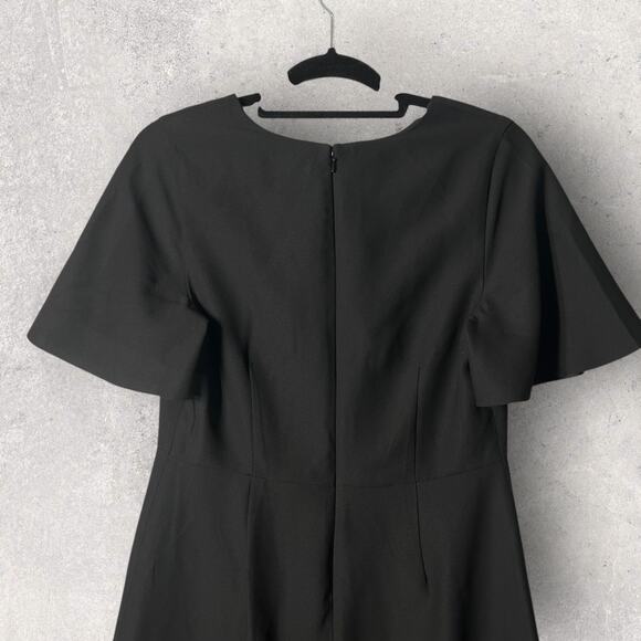 New Banana Republic Flutter Sleeve Midi Dress Black Work Evening Women 6 - Picture 6 of 12